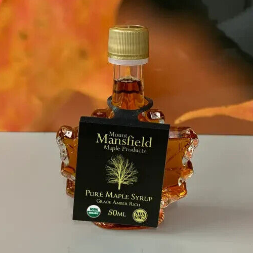 50ml Maple Leaf Bottle Organic Pure Vermont Maple Syrup