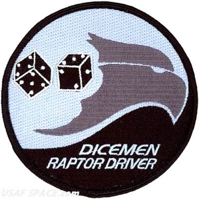 USAF 90TH FIGHTER SQ -DICEMEN RAPTOR DRIVER - Elmendorf AFB, AK - VEL PATCH