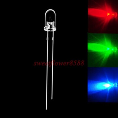 100 pcs 5mm RGB Fast Flash Rainbow MultiColor Red Green Blue LED