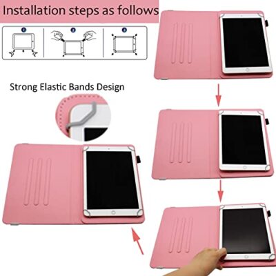 Universal 10 10.1 Inch Android Tablet Case, Dluggs PU Leather Butterfly Flowers