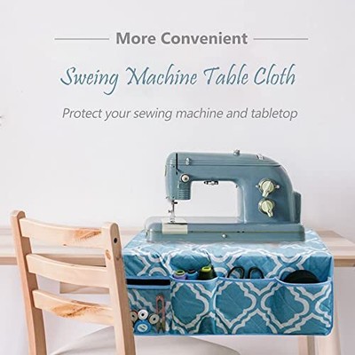 2 in 1 Sewing Machine Table Dust Cover Protective Quilted Case with 4 Storage...