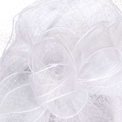 Derby Church Cocktail Wedding Fascinator w/Netting Hat N31, White