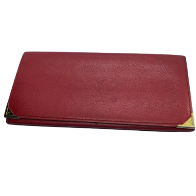 Leather wallet Yves Saint Laurent Red in Leather - 25675165