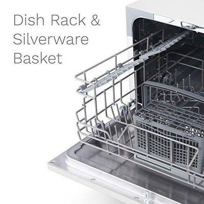 hOmeLabs Compact Countertop Dishwasher - Portable Mini Dish Washer in Stainless