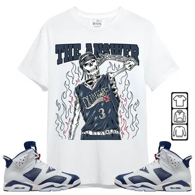 dunkare navy blue 2024 6s shirt - allen answer skeleton unisex shirt, hoodie, sw
