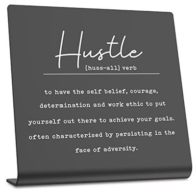 Encouragement Motivatiomal hustle office Desk Decorations Cute Desk Positive ...