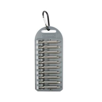 2'' Square #1 #2 #3 Power Drive Bit 10 Piece Set 1/4'' Hex with Clip Storage Case