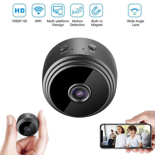 Compact 1080p Wi-Fi security camera with wide-angle lens.