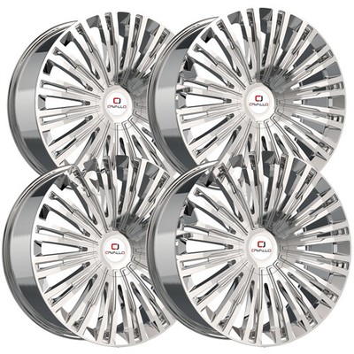 (Set of 4) Cavallo CLV-48 22x9.5 5x115/5x120 +15mm Nano Chrome Wheels Rims