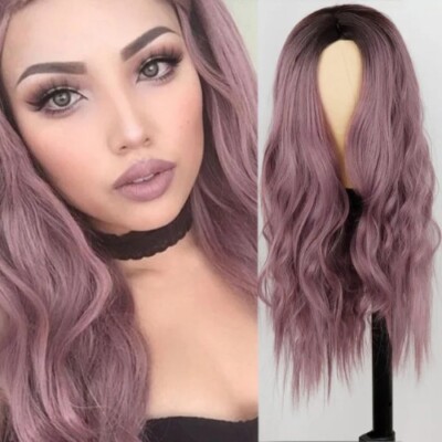 Synthetic Wigs Long Wave Hairstyle Wigs middle orange black wig heat-resistant 
