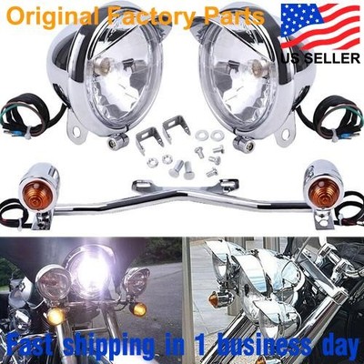 Motorcycle Driving Spot For Light Bar W/ Bracket Turn-Signal For Harley Honda.