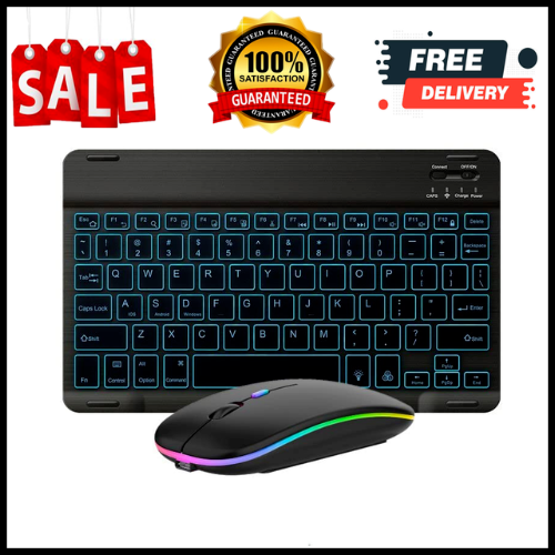 Bluetooth Keyboard and Mouse Combo for iPad - Rechargeable W