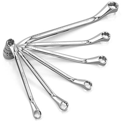 Bolt Extractor Offset Wrench Set 6pc 6pt Box End Rounded Bolt Remover Stripped