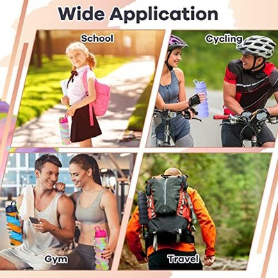 14 Pack Collapsible Water Bottles Bulk 17 Oz Silicone Foldable Water Bottle Port