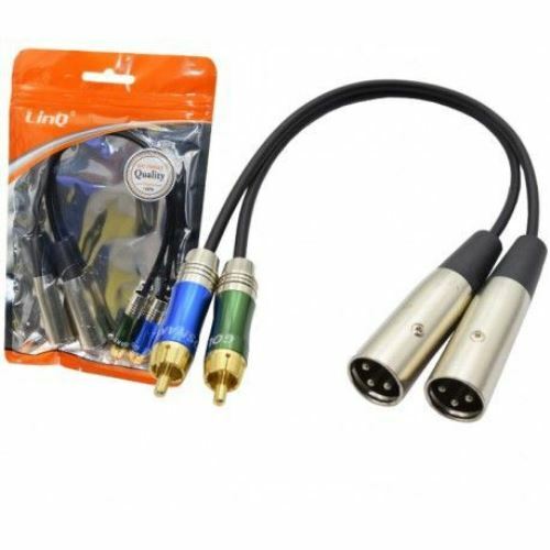 Cavo Adattatore Audio Da 2 XLR Maschio A 2 RCA linq kl-9246