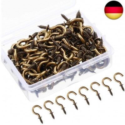 Ripeng 120 Stücke Schraubhaken Metall Becherhaken Schraube in Aufhänger D