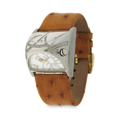 Pre-owned Lorenzo Pozzan Italy Wom Watch Stratosphere Swiss Movement 0.60ctw Diamonds.