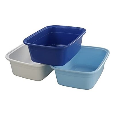 16 Quart Plastic Kitchen Dish Pan Basin Sink 3 Packs