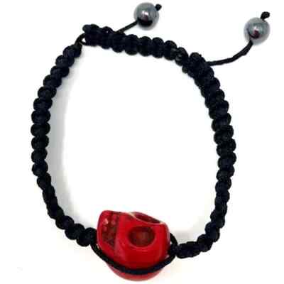 Skull Bead Bracelet, Adjustable Unisex Bracelet, For Alchemy Gothic Festival