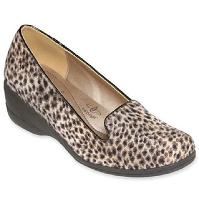 Hush Puppies Leopard Calf Hair Soft Style Lindzey Wedges - MSRP $65