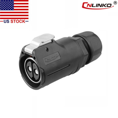 CNLINKO 2 Pin 50A Power Connector Female Plug Waterproof IP67 High Amp