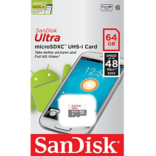 Sandisk Ultra Class 10 64gb 48mb/S 320x Microsd Microsdxc Uhs-I Tf Memory Card