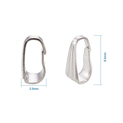 PandaHall Elite About 200 Pcs 304 Stainless Steel Snap Bail Hook Pinch Clip for