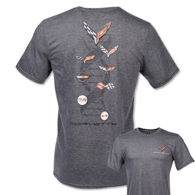 Next Generation Corvette Dna Evolution Tee T-Shirt With  2020 C8 Logo
