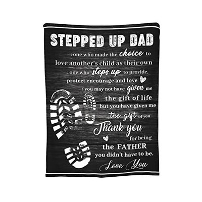 Stepped Up Dad Blanket to My Bonus Dad Father Daddy Throws Gifts for Fathers