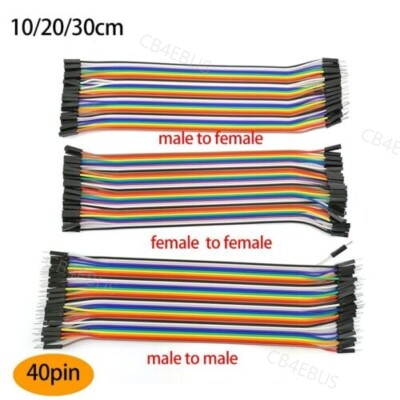 40x jumper Wires Male to Male Female to Female Cable 10/20/30cm For Arduino CB4