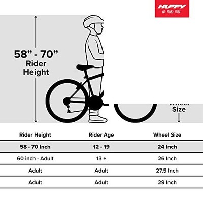 Huffy Stone Mountain Hardtail Mountain Bike, 24 Inch, 21-Speed, Lightweight, ...