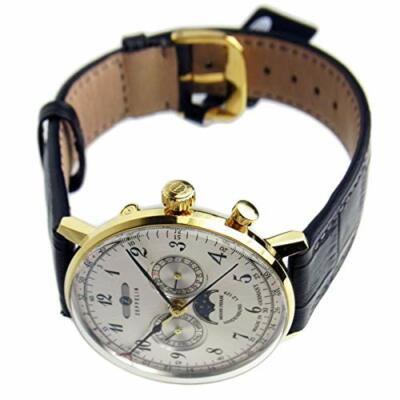 Pre-owned Zeppelin Watch 7038-1 Hindenburg Quartz 40 Mm Leather Belt From Japan