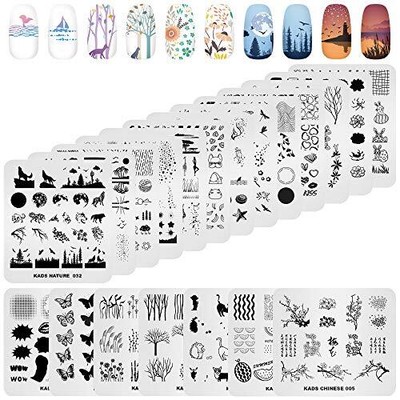 20pcs Nail Stamp Plates set Nails Art Stamping Plates Leaves Flowers Animal N...