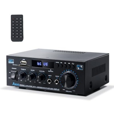 Stereo Receiver & Amplifier Home Audio Amp, AK45 Bluetooth Amplifier for Pass...