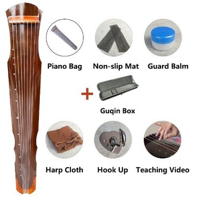 123cm Paulownia Wood Guqin 7 Strings Brown Guzheng Beginners Chinese Guqin