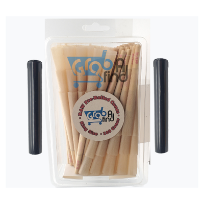 RAW Cones Classic King Size | 100 Pack + 2 Black Pop-Top Tubes | Authentic Raw