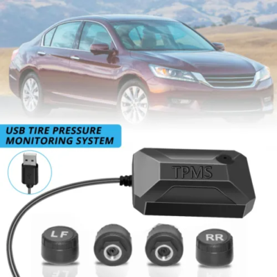 Android USB TPMS Car Tire Pressure Monitoring System Wireless 4 External Sensors