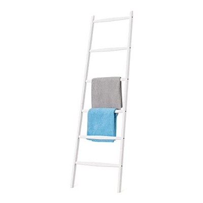 Bamboo Towel Ladder Rack Rail Blanket Towel Clothes Linen Railing Hanger For Bat