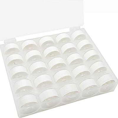 New brothread 25pcs White 60S/2 90WT Prewound Bobbin Thread 