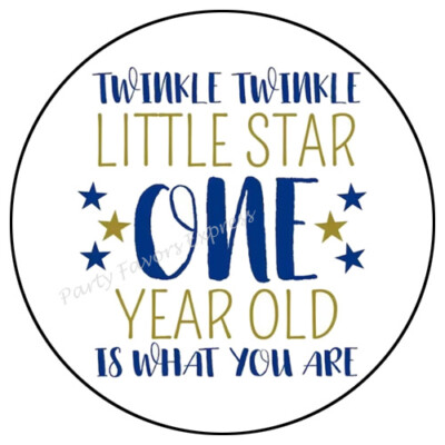 TWINKLE TWINKLE 1ST BIRTHDAY ENVELOPE SEALS LABELS STICKERS PARTY FAVORS