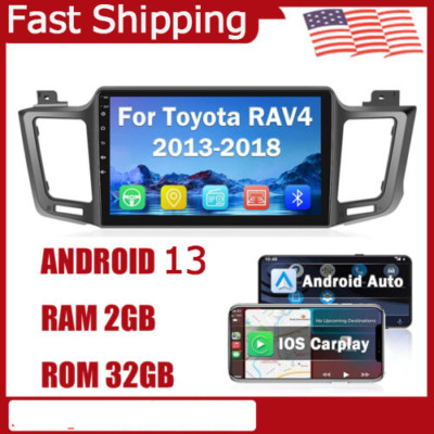 64GB For 2013-2018 Toyota RAV4 10'' Android13 Carplay Car Stereo FM Radio GPS Nav