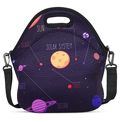 Space Neoprene Lunch Bag for Boy Girl Women Insulated Cute L