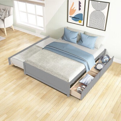 With Twin Size Trundle + 2 Storage Drawers