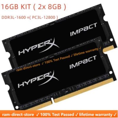 Kingston HyperX Impact DDR3L 1600MHz 16GB (2x 8GB) PC3L-12800S Laptop Memory RAM