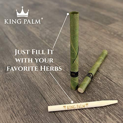 King Palm | King Size | Organic Prerolled Palm Leafs | 2 Packs, 4 Rolls