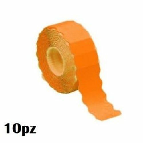 10 Rotoli Etichette Adesive Arancio Per Macchina Prezzatrice Negozio Prezzi linq
