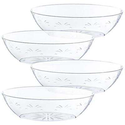 Disposable Oval Serving Bowls Party Snack Or Salad Bowl 32ounce Plastic Crystal 