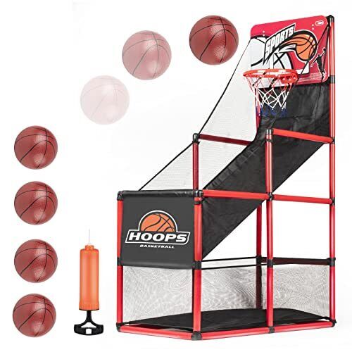  Kids Arcade Basketball Game Set with 5 Inflatable Balls,Indoor Outdoor Sports 