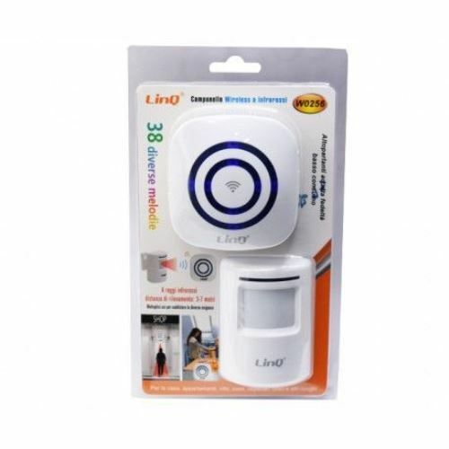 Campanello Wireless Senza Fili 38 Melodie Sensore Infrarossi Linq W0256