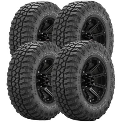 (QTY 4) 35x12.50R17LT Goodyear Wrangler Boulder MT 121Q LRE White Letter Tires